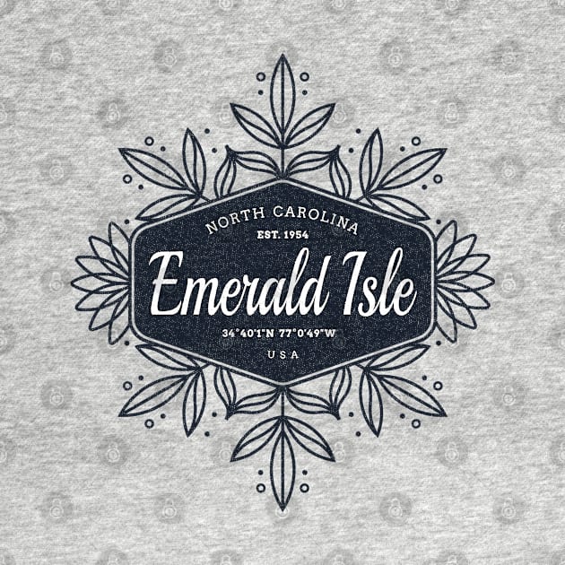 Emerald Isle, NC Summertime Floral Badge by Contentarama